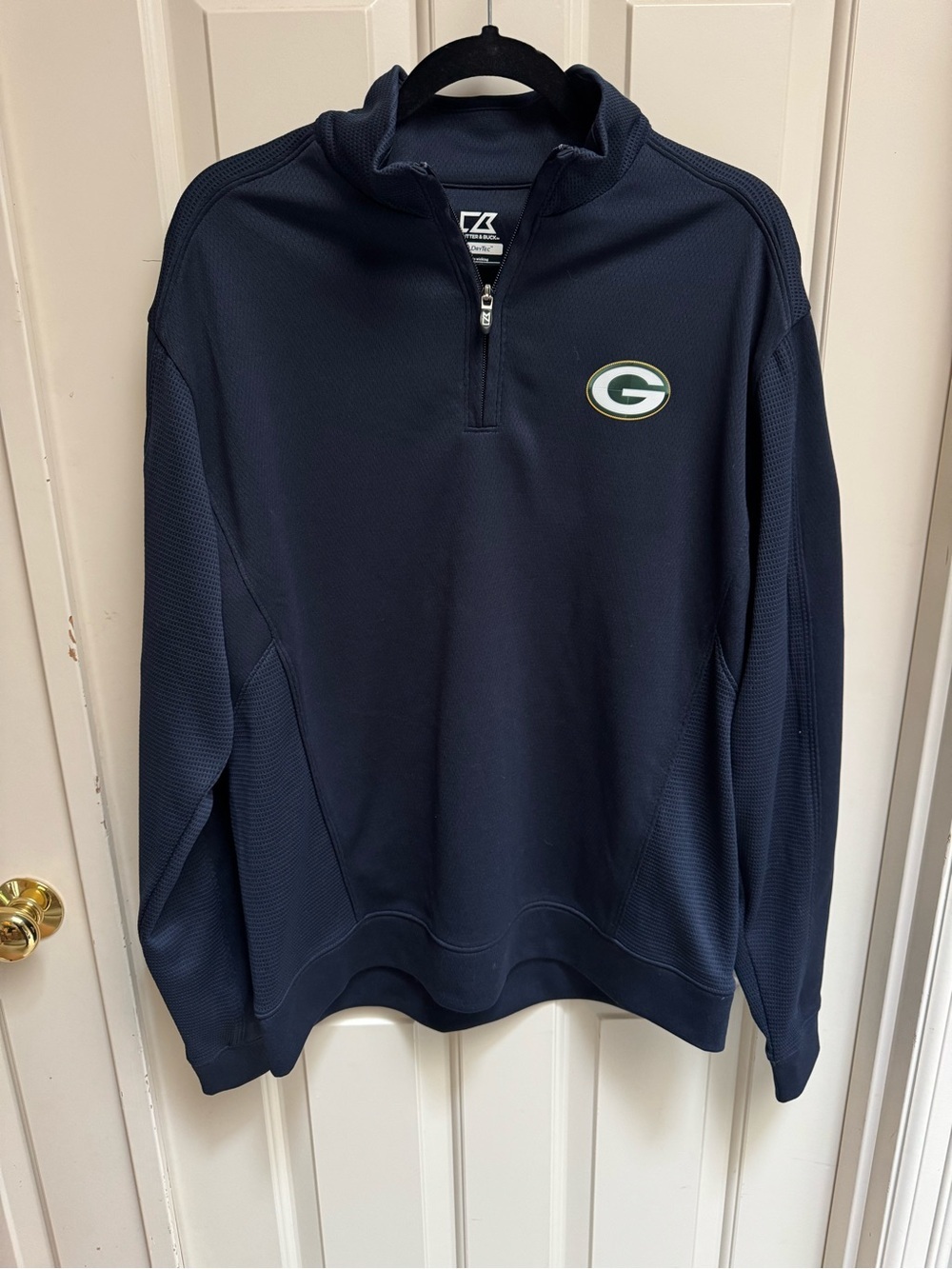 Cutter & Buck Navy Quarter-Zip Pullover with Green Bay Logo NCAA Final Four 2013